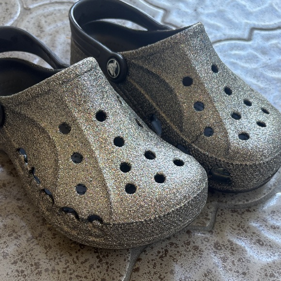 CROCS Kids Glittery Clogs - Silver - Picture 10 of 12